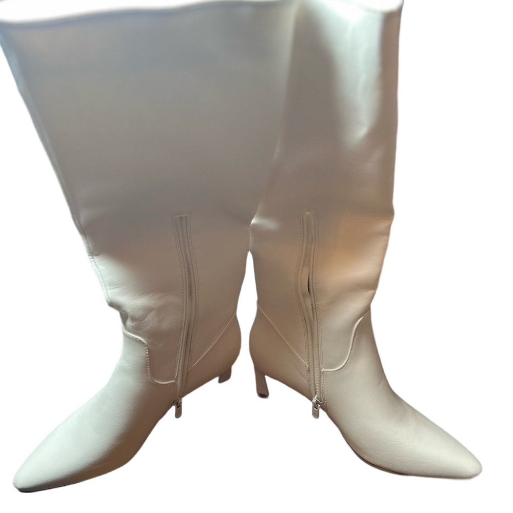 Elegant White Knee-High Women's Boots